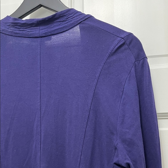 Eileen Fisher Deep Purple Viscose Blend Open Front Cardigan - Size XS - Picture 8 of 16